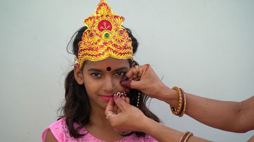 A face of hindu goddess durga. goddess durga for happy navratri celebration