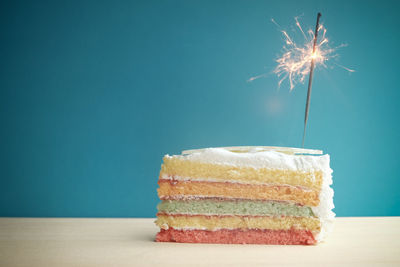 Close-up of cake on table