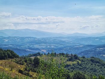 Scenic view of mountains against sky