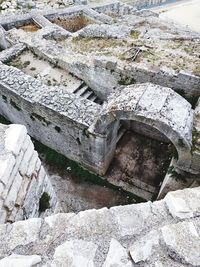 High angle view of concrete wall
