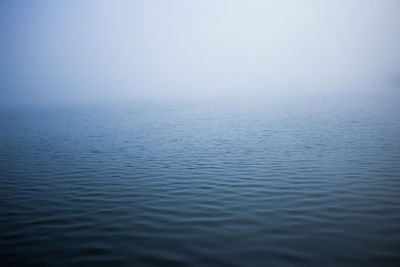 Scenic view of calm sea against blue sky