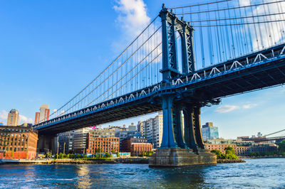 Low angle view of bridge over river