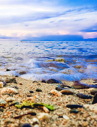 Scenic view of beach against sky
