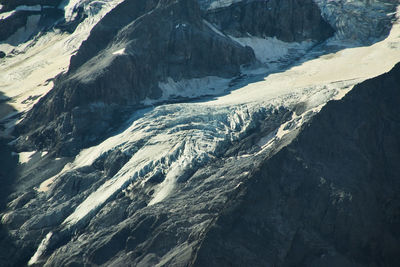 High angle view of snowcapped mountains