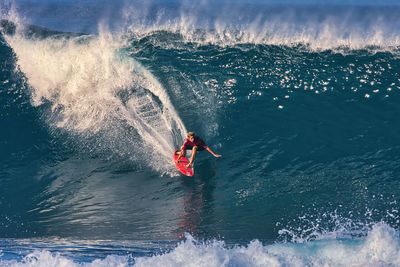 Man surfing in sea