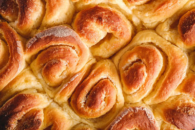 Sweet tasty homemade rose buns rolls with sugar