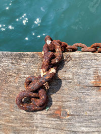 Close-up of rusty chain