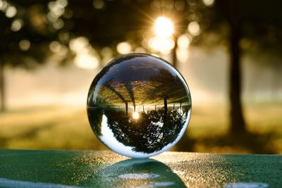 Close-up of crystal ball