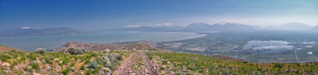 Scenic view of mountains against sky