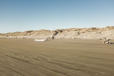 Scenic view of desert against clear sky