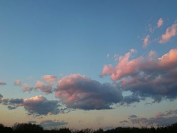 Low angle view of sky at sunset