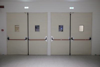 Closed door in corridor