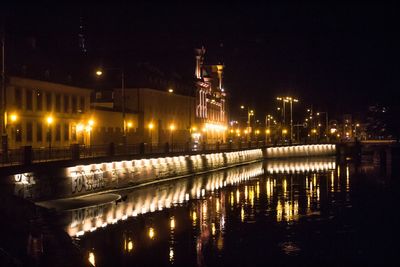 Illuminated city at night