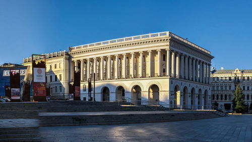 View of historic building against blue sky