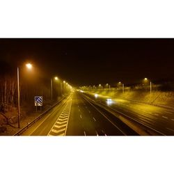 View of road at night