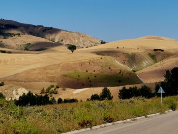 Scenic view of landscape against clear sky