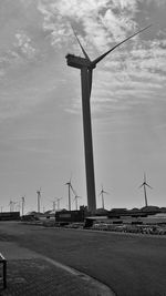 Low angle view of wind turbine