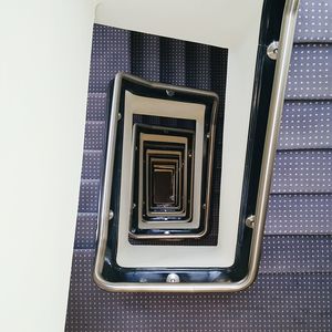 Directly above view of staircase in building