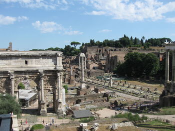 View of old ruins against sky