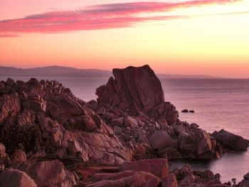 Scenic view of sea at sunset