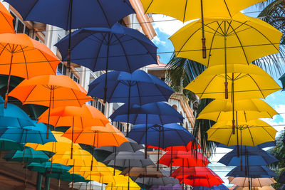 Multi colored umbrellas