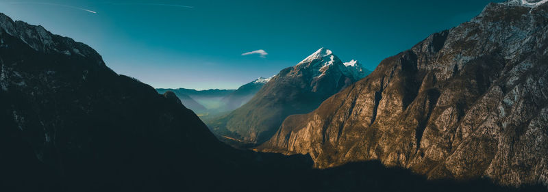 Panoramic view of mountains against sky