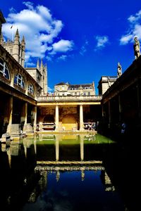 Reflection of building on water