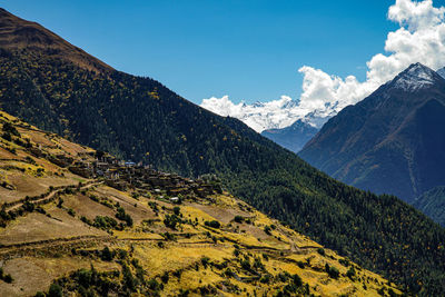 Scenic view of mountains against sky