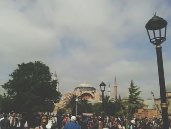 Tourists at amusement park