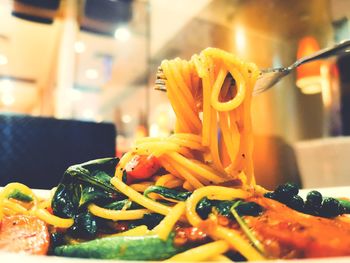 Close-up of fresh seafood in plate