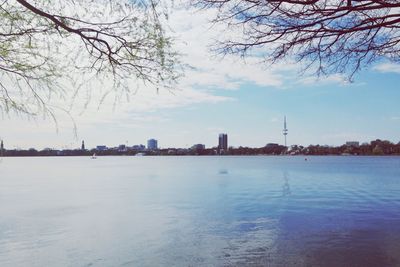 Scenic view of river against sky