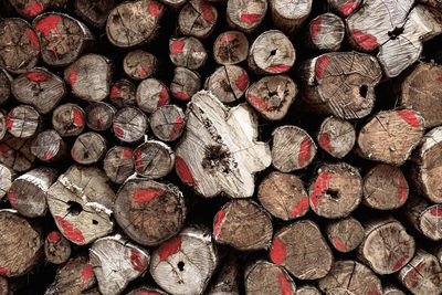 Full frame shot of logs