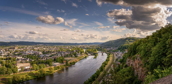 Panoramic view of city against sky