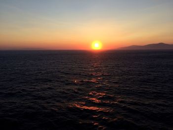 Scenic view of sea at sunset