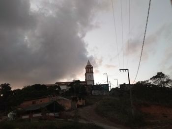 Buildings against sky at dusk