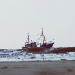 Boats in sea