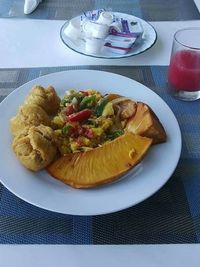 Close-up of meal served on plate