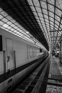 Train at railroad station platform