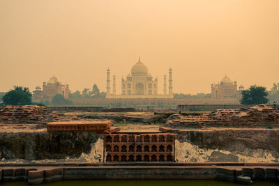 View of taj mahal against clear sky during sunset