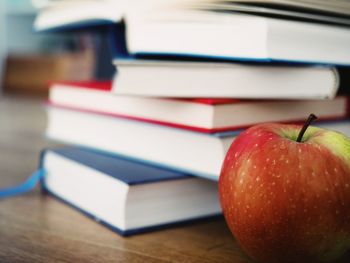 Close-up of apple on table