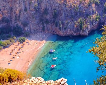 High angle view of beach