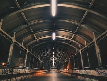 Interior of illuminated tunnel