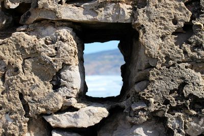 Full frame of stone fortress wall