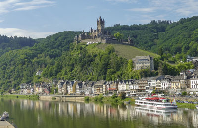 Scenery around cochem, a town at moselle river in rhineland-palatinate, germany, at summer time