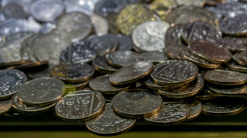 Close-up of coins