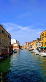 Canal passing through city buildings