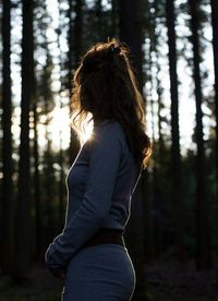 Woman looking at forest