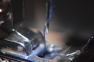 Close-up of sewing machine