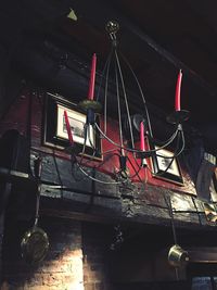 Low angle view of illuminated building