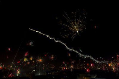 Low angle view of firework display